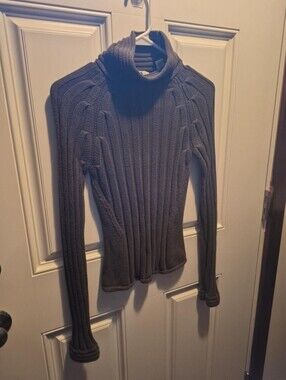 Q&A by Katharine Hamnett Military Green Ribbed Turtleneck Sweater